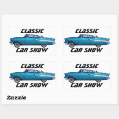 クラシック車1957シボイ・ベル・アカスタムレのシール 長方形シール (シート)