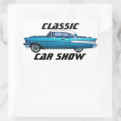 クラシック車1957シボイ・ベル・アカスタムレのシール 長方形シール (バッグ)