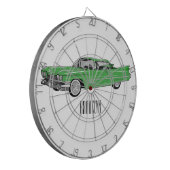 クラシック車1959漫画イラストレーション ダーツボード (正面左)