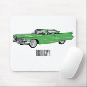クラシック車1959漫画イラストレーション マウスパッド (マウス)