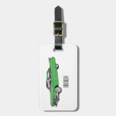 クラシック車1959漫画イラストレーション ラゲッジタグ (正面縦)