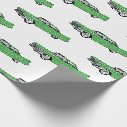 クラシック車1959漫画イラストレーション ラッピングペーパー (角)