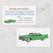 クラシック車1959漫画イラストレーション 名刺 (正面/裏面)