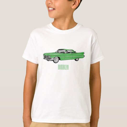 クラシック車1959漫画イラストレーション Tシャツ (正面)