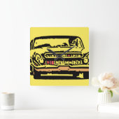 クラシック車 スクエア壁時計 (ホーム)