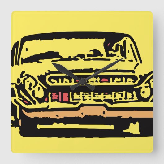 クラシック車 スクエア壁時計 (正面)