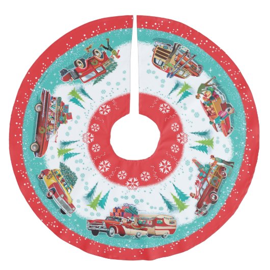 クラシック車 ブラッシュドポリエステルツリースカート (正面)