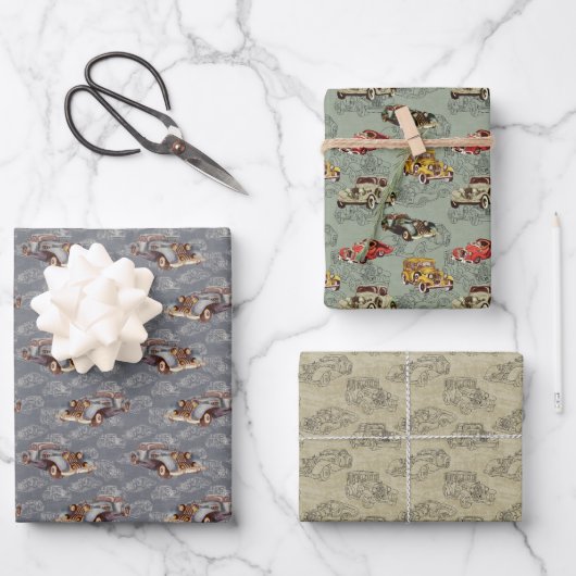 クラシック車 ラッピングペーパーシート (正面)