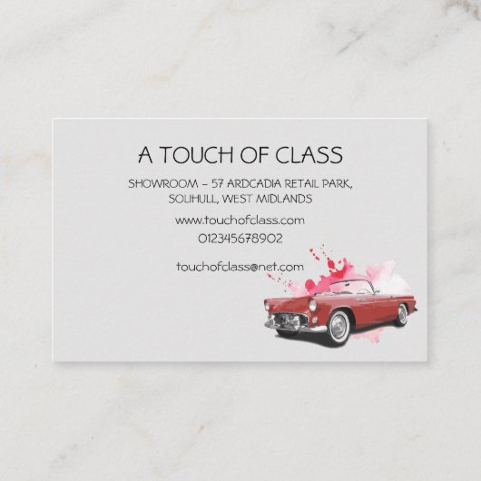 クラシック車 – 両面名刺 名刺 (裏面)