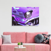 クラシック車：燃えフード付きシボレー キャンバスプリント (インサイチュ (リビング))