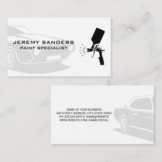 クラシック車 | 自動サー絵を描ビス 名刺 (正面/裏面)