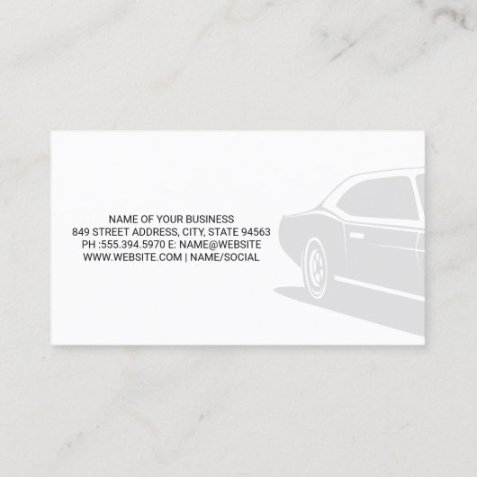 クラシック車 | 自動サー絵を描ビス | 整備士技術 名刺 (裏面)