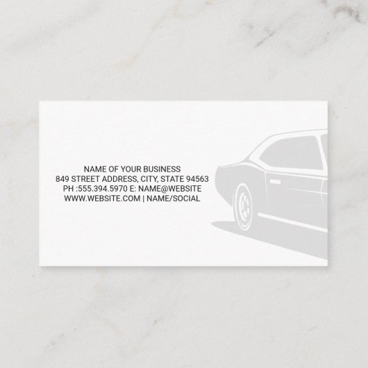 クラシック車 |自動ス絵を描プレイ 名刺 (裏面)