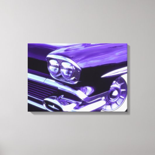 クラシック車： 1958シボレー キャンバスプリント (正面)