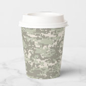 クラシック軍隊デジタル迷彩柄パターン 紙コップ (裏面)