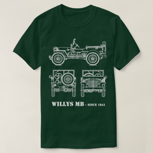 クラシック軍隊車第2次世界大戦 Tシャツ (デザイン正面)