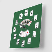 クラシック遊カード スクエア壁時計 (傾斜)