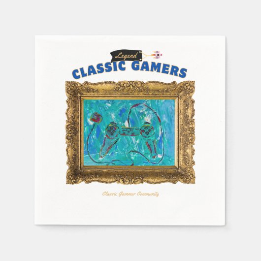クラシック遊ゲームバースデーパーティークールナプキンス スタンダードカクテルナプキン (正面)