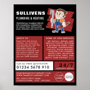 クラシック配管工、配管工、配管広告工 ポスター