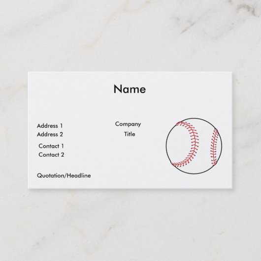 クラシック野球デザイン 名刺 (正面)