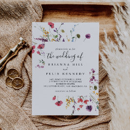 クラシック野生のカラフルフローラ結婚の 招待状