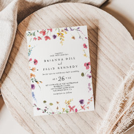 クラシック野生カラフルフローラカジュアル結婚s 招待状