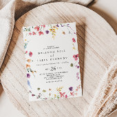 クラシック野生カラフルフローラカジュアル結婚s 招待状