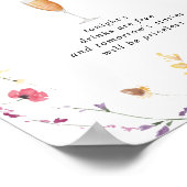 クラシック野生カラフルフローラ結婚のバー標識 ポスター (角)