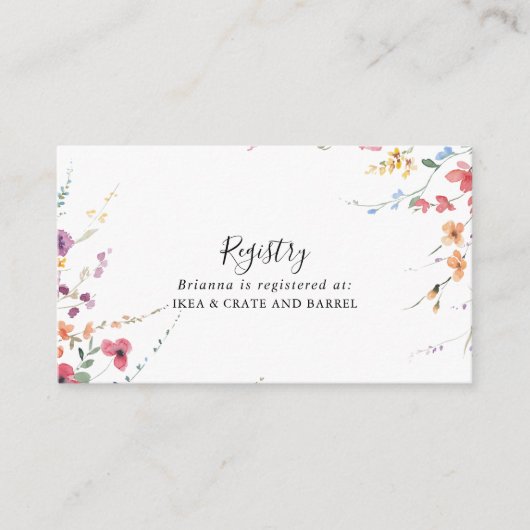 クラシック野生カラフルフローラ結婚ギフト原簿 エンクロージャーカード (正面)