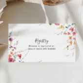 クラシック野生カラフルフローラ結婚ギフト原簿 エンクロージャーカード