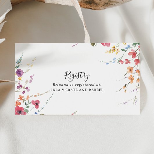 クラシック野生カラフルフローラ結婚ギフト原簿 エンクロージャーカード