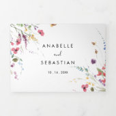 クラシック野生カラフルフローラ結婚ズ 三つ折り招待状 (カバー)