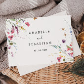 クラシック野生カラフルフローラ結婚ズ 三つ折り招待状