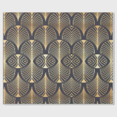 クラシック金ゴールドとブラックアールデコファンデザインオン ラッピングペーパー (フラット)