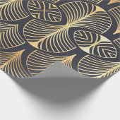 クラシック金ゴールドとブラックアールデコファンデザインオン ラッピングペーパー (角)