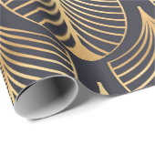 クラシック金ゴールドとブラックアールデコファンデザインオン ラッピングペーパー (ロールコーナー)
