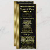 クラシック金ゴールドとブラック結婚のカスタム プログラム (正面/裏面)