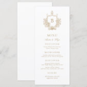 クラシック金ゴールドとホワイトモノグラムのメ結婚ニュー メニュー (正面/裏面)