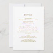 クラシック金ゴールドをミニマルに詰め結婚る 招待状 (裏面)