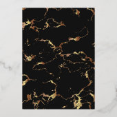 クラシック金ゴールドウィングサークルミニマ結婚リスト 箔招待状 (裏面)