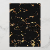 クラシック金ゴールドウィングリングや輪ミニマ結婚リスト 箔招待状 (裏面)