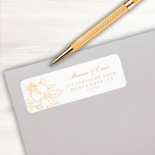 クラシック金ゴールドエレガントギルドフローラ差出人住所 ラベル