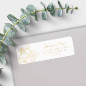 クラシック金ゴールドエレガントギルドフローラ差出人住所 ラベル