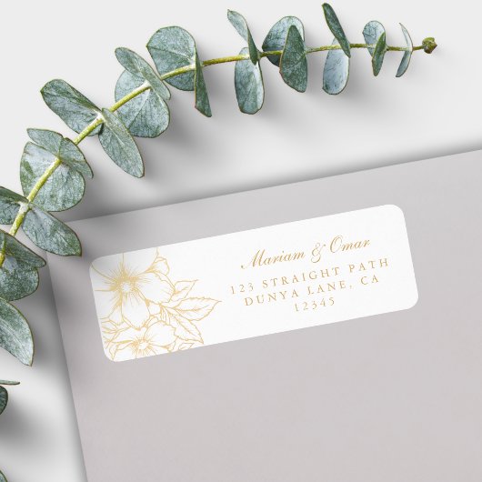 クラシック金ゴールドエレガントギルドフローラ差出人住所 ラベル