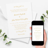 クラシック金ゴールドエレガントシックフォーマル結婚ス 招待状