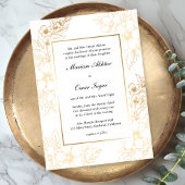 クラシック金ゴールドエレガントフローライスラム結婚教徒 招待状