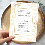 クラシック金ゴールドエレガントフローライスラム結婚教徒 招待状