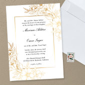 クラシック金ゴールドエレガントフローライスラム結婚教徒 招待状