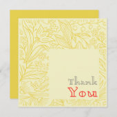 クラシック金ゴールドエレガントフローラ サンキューカード (正面/裏面)