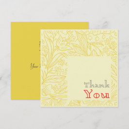 クラシック金ゴールドエレガントフローラ サンキューカード